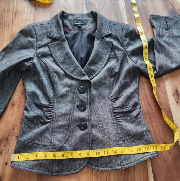 LE CHATEAU 2 pc suit Grey/Black skirt set Jacket/Blazer & Pencil Skirt 3/4 - Picture 13 of 16